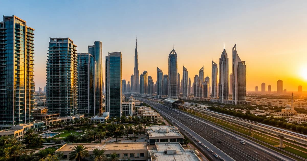 Modern Sheikh Zayed Road glass towers in Al Wasl Dubai for an off-plan broker guide