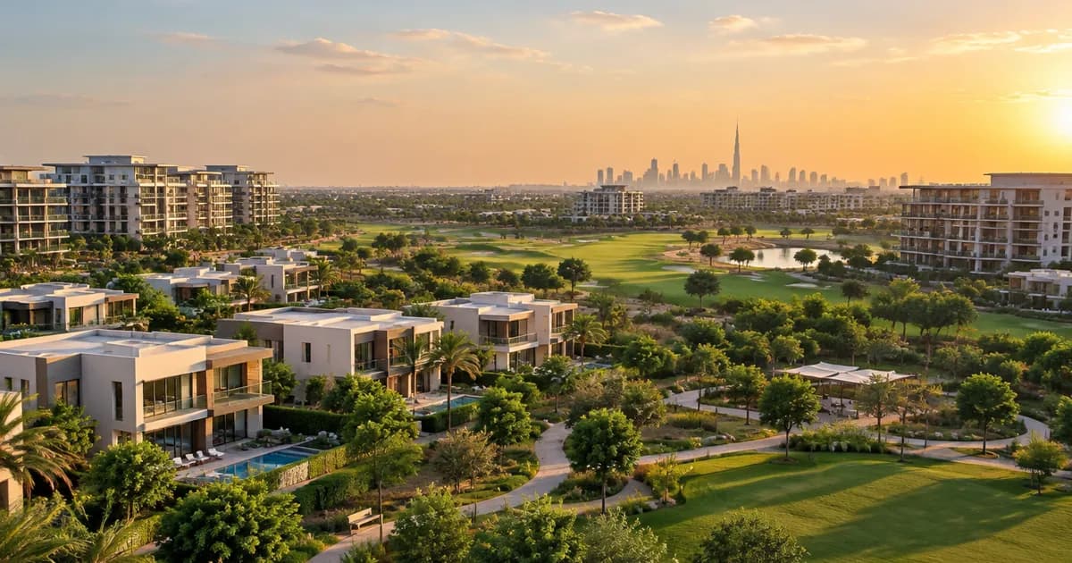 Dubai Hills Estate skyline and green community for a Dubai Hills off-plan broker guide
