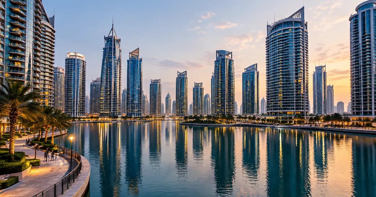 Jumeirah Lake Towers skyline and lakes in Dubai for a JLT off-plan broker guide